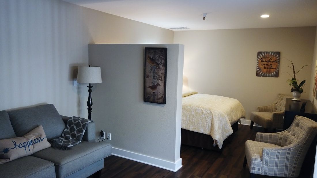 Private and semi private rooms have an optional dividing privacy wall without compromising safety monitoring by staff.