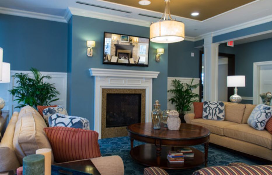 Interior view of Stonebridge At Burlington senior living community featuring elegant decor.