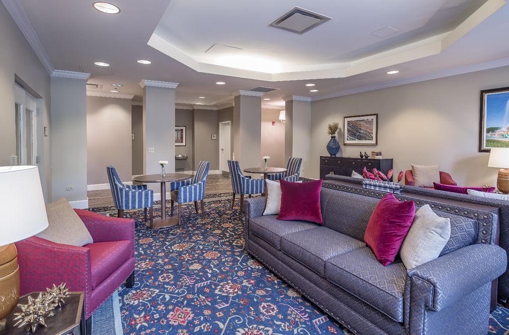 Interior view of Autumn Green at Wright Campus senior living community with stylish decor.