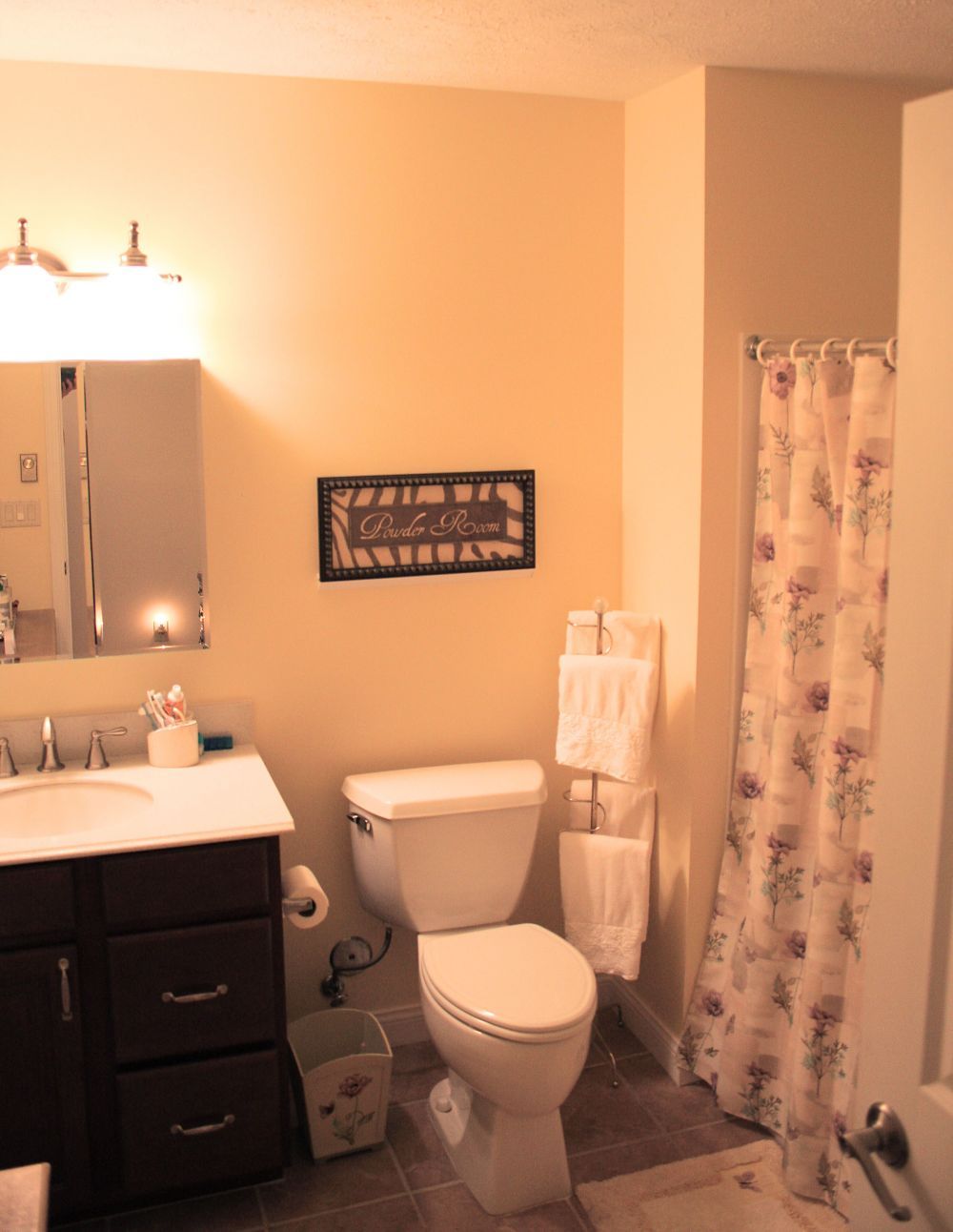 Interior view of a bathroom in Hopedale Commons senior living community with sink and toilet.