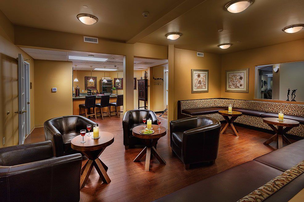 Senior living community interior at MorningStar of Sparks featuring elegant furniture and decor.