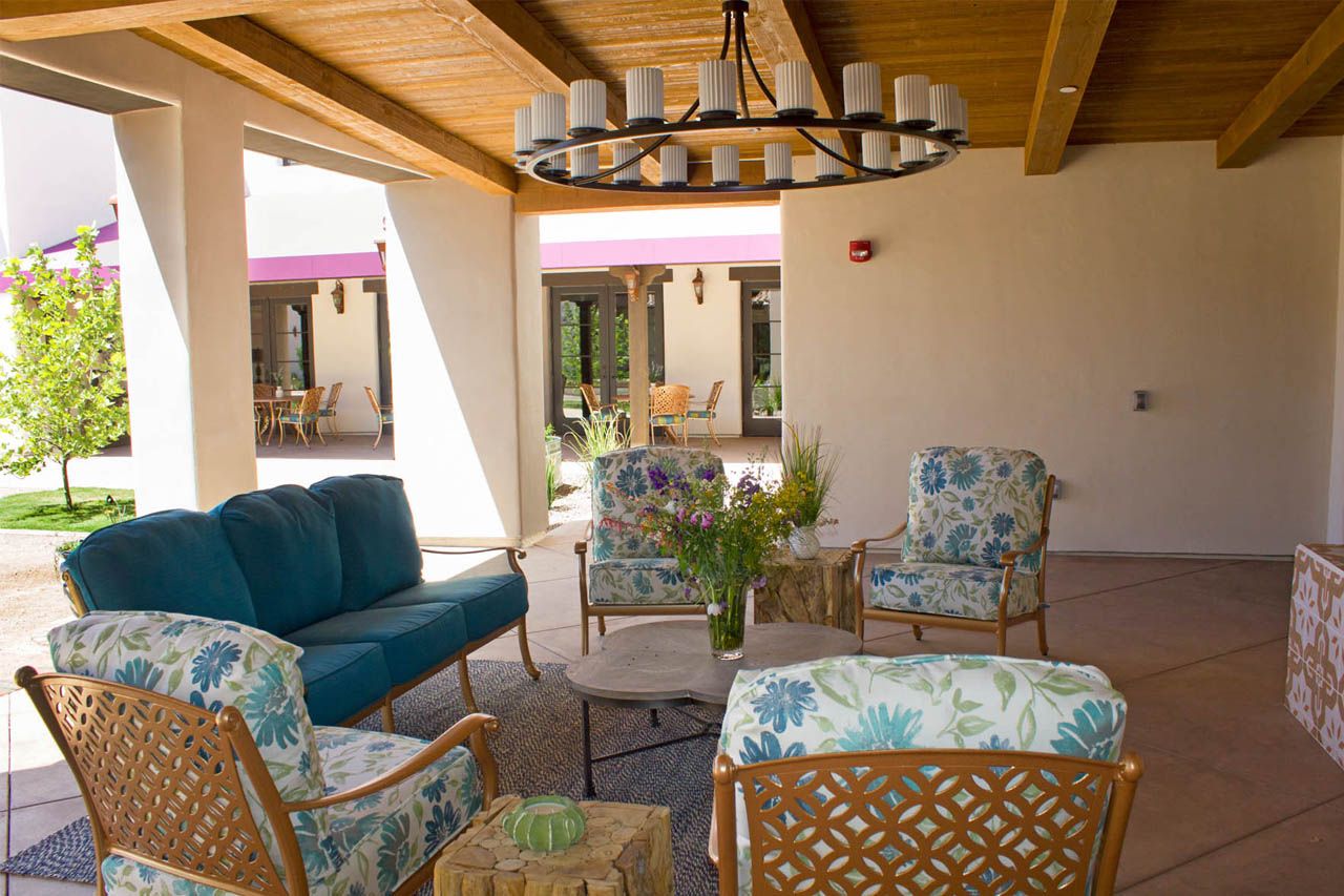 Interior view of The Hacienda At The River senior living community featuring elegant decor.