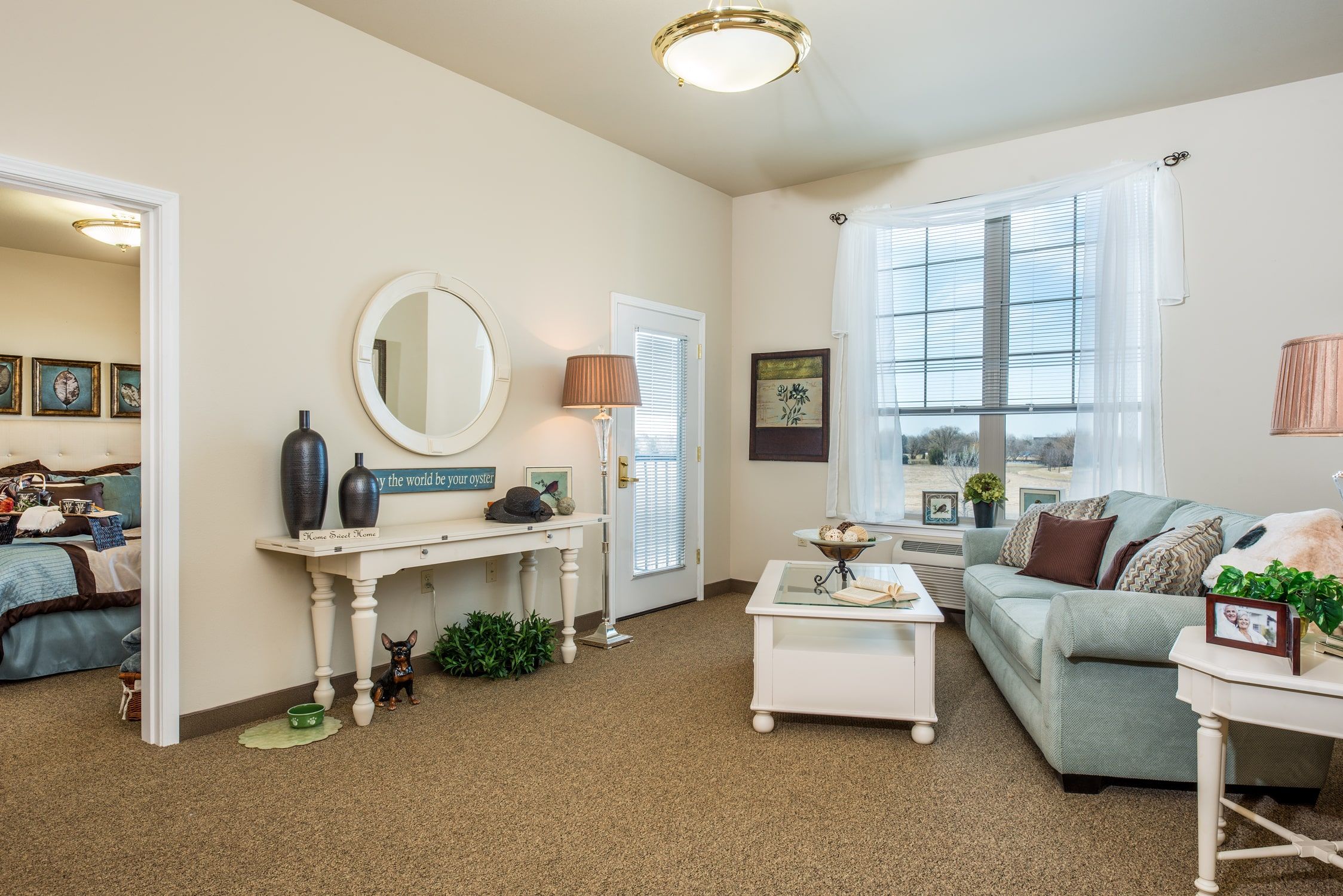 Interior view of MorningStar senior living community in Boise featuring elegant decor and furniture.