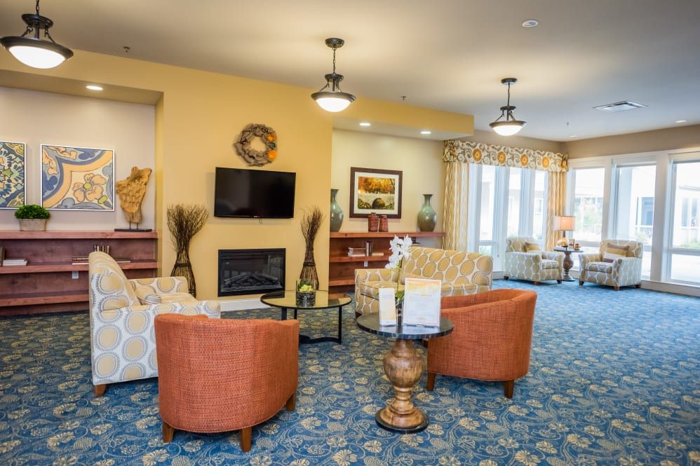 Senior living community Avenir Memory Care at Fayetteville, featuring cozy decor and modern amenities.
