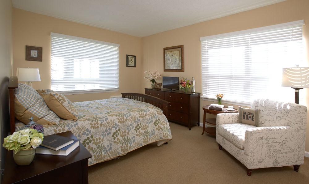 Interior view of The Village At Willow Crossings senior living community with modern decor.