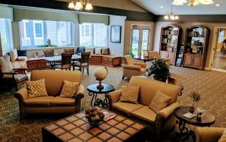 Interior view of Courtyard Estates Of Knoxville senior living community with elegant decor.