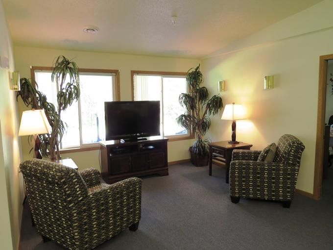 Interior view of Country Terrace Rhinelander senior living community with modern furniture and decor.