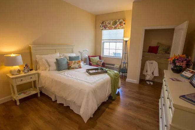 Interior design of a bedroom at Home Decor senior living community in St. Augustine.